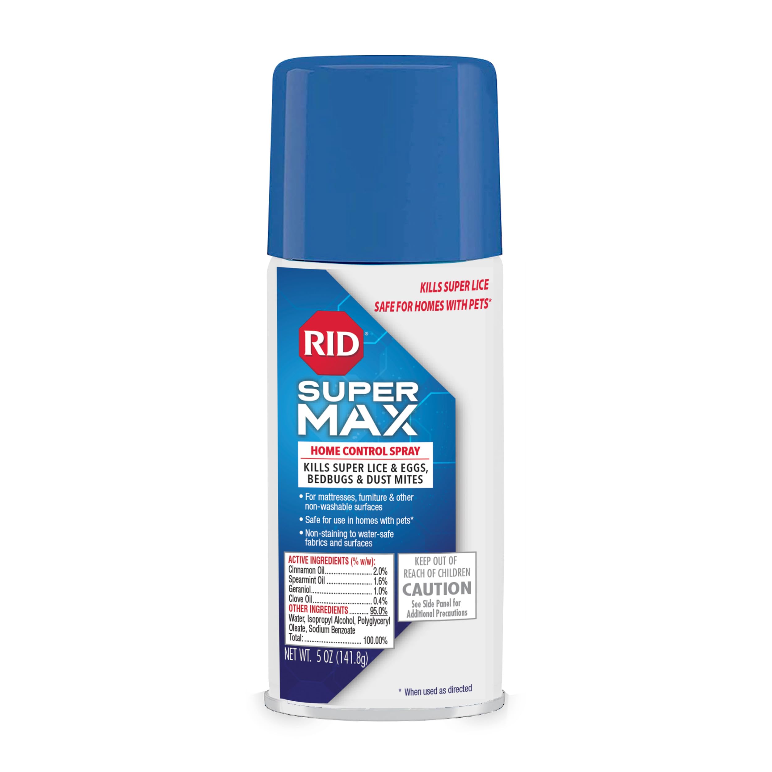 RID Super Max Lice Treatment Home Spray for Non-Washable Home Interiors