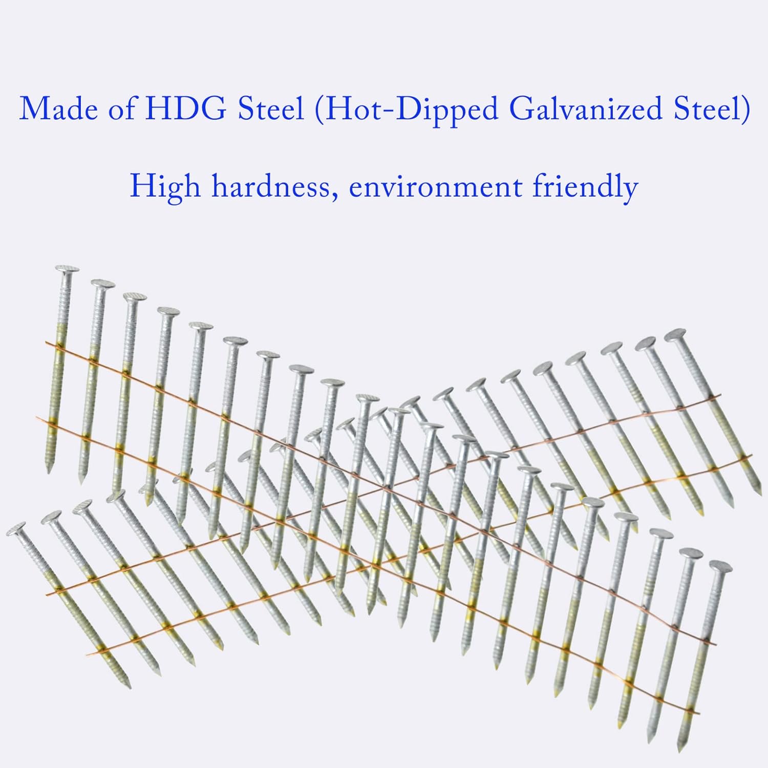 waltyotur 1-1/4Inch x 0.092Inch Collated Wire Coil Siding Nails 15-Degree Full Round-Head Ring 3600 Count Hot-Dipped Galvanized for Rough Nailing of Lathing and Sheathing Materials