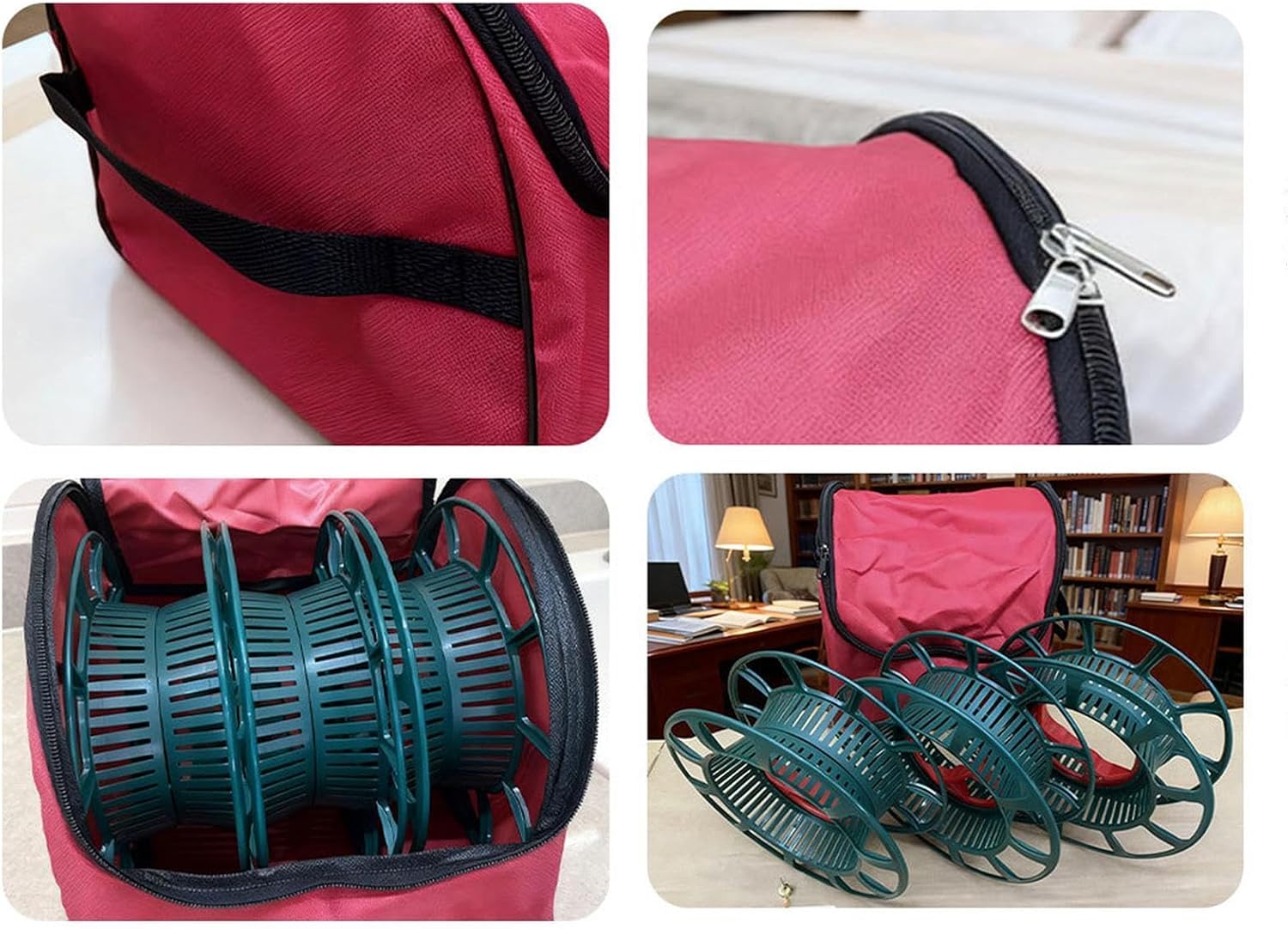 Christmas Light Reels Storage | Heavy Duty Organizer with 3 Reels | Large Capacity Storage Bag | for Christmas Packing Moving Home Attic Garage