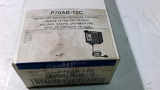 Johnson Controls P70AB-12C Micro-Set Control for Non-Corrosive Refrigerants, Single-Pole, Single-Throw, Open Low, 80 psi Maximum Working Pressure, 36" Capillary, 1/4" Flare Nut