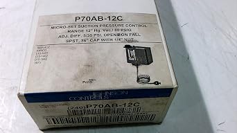 Johnson Controls P70AB-12C Micro-Set Control for Non-Corrosive Refrigerants, Single-Pole, Single-Throw, Open Low, 80 psi Maximum Working Pressure, 36" Capillary, 1/4" Flare Nut