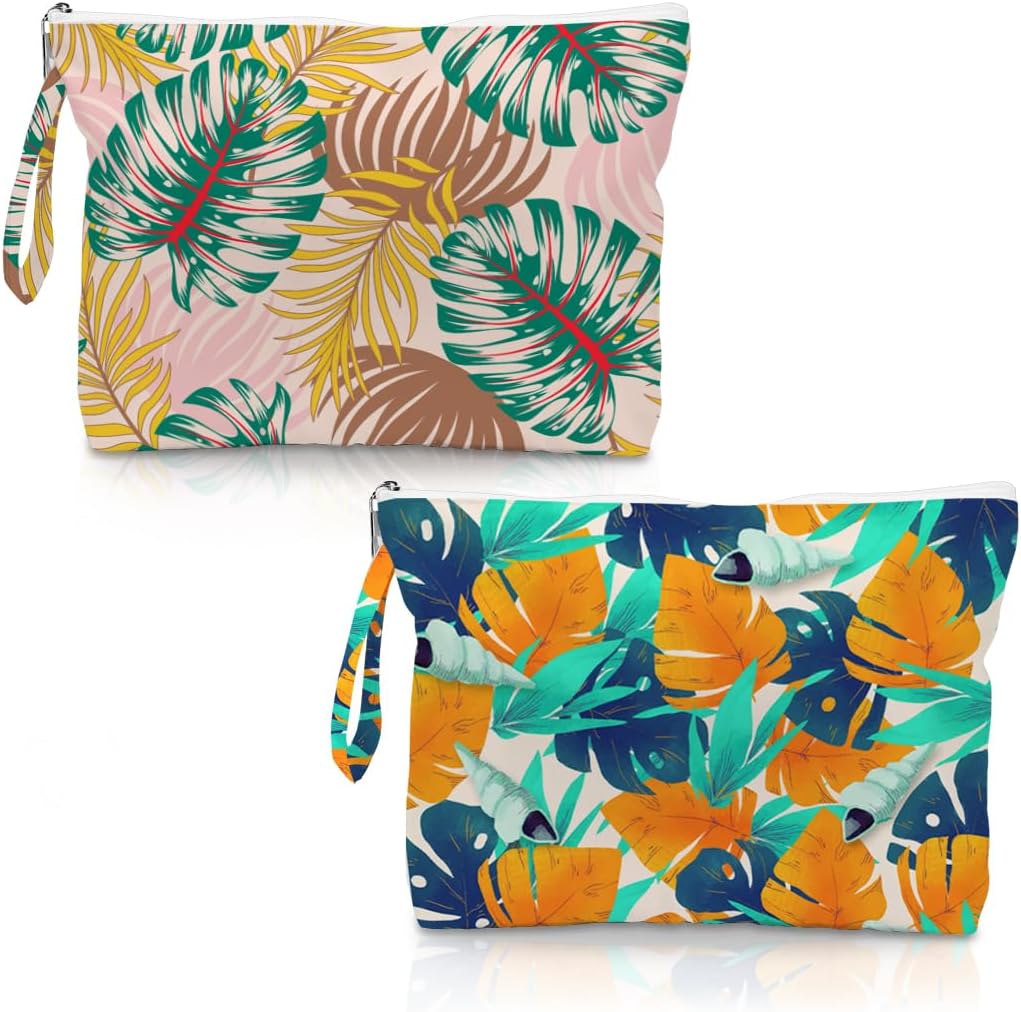 Fokongna Wet Bag, 2 Pack Foldable Compact Reusable Waterproof Leakproof Organizer for Pocket Carry Gym Yoga Pool Travel Mini Essentials Storage