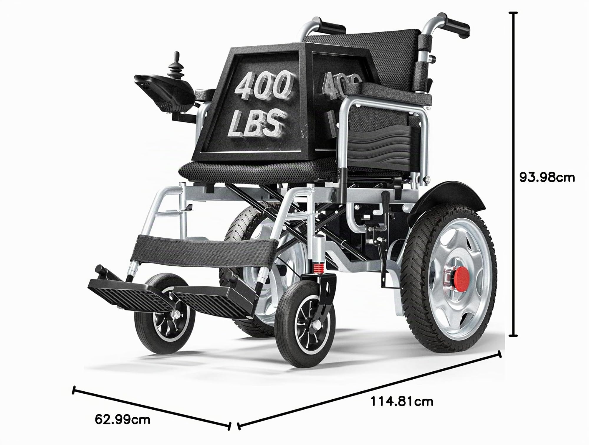 2026 silla de ruedas eléctrica plegable todo terreno, silla eléctrica ligera para mayores, asiento de 50 cm de ancho, autonomía 25 km Capacidad de carga 150 kg, 500W de Potencia