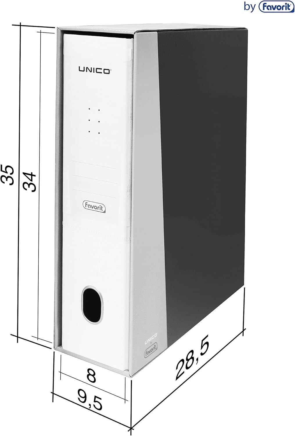 Favorit 100460524 Registratore Unico con Custodia Formato Interno 23X33 Dorso 8 cm, Rosa
