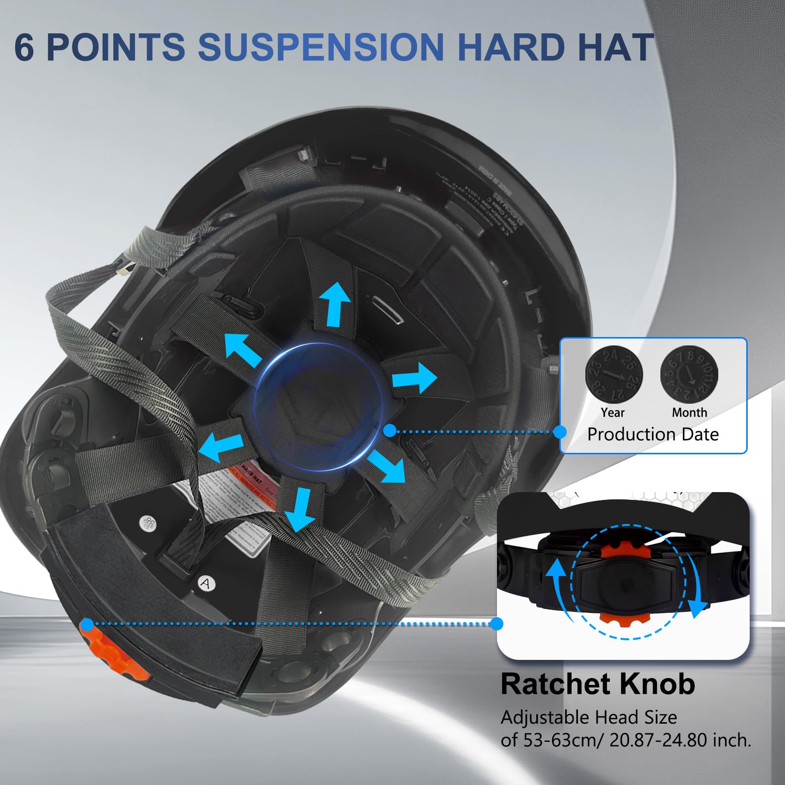 SAFEBUILDER Casco rigido da costruzione per ingegnere ventilato con scanalatura casco di sicurezza sul lavoro design industriale in fibra di carbonio cricchetto regolabile 6 punti sospensione ANSI