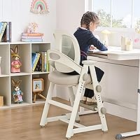 hujusko Ergonomic Height Adjustable Kids Study Desk Chair for Boys Girls Teens - Grey, Ages 3-18