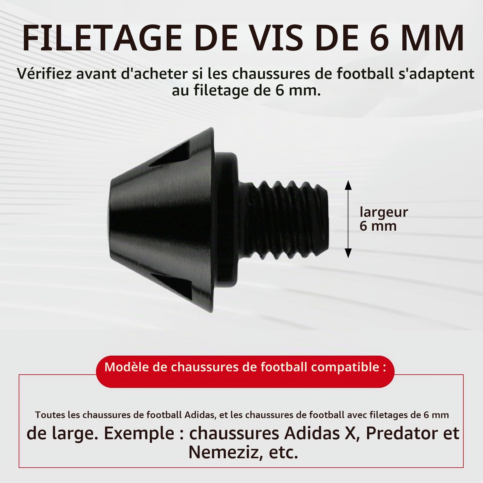 adidas Crampons pour Chaussure de Foot,8 x 8 mm / 4 x 11 mm,avec Clé, Hommes