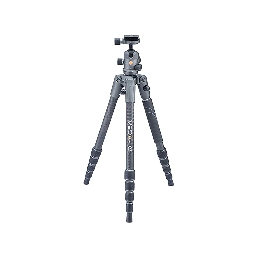 Vanguard VEO2S235CB Carbon Fiber Travel Tripod with Ball Head, Monopod Option, Smart Phone Holder, Spiked Feet, and Tripod Bag