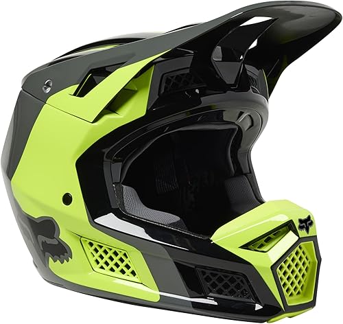 Miniatura 6 de Fox Racing Casco Unisex V3 RS para Motocross y Bicicleta de Tierra, Amarillo Fluorescente, Extra Grande Mirer - Amarillo Flo,DVIDE - Negro,Dvide -