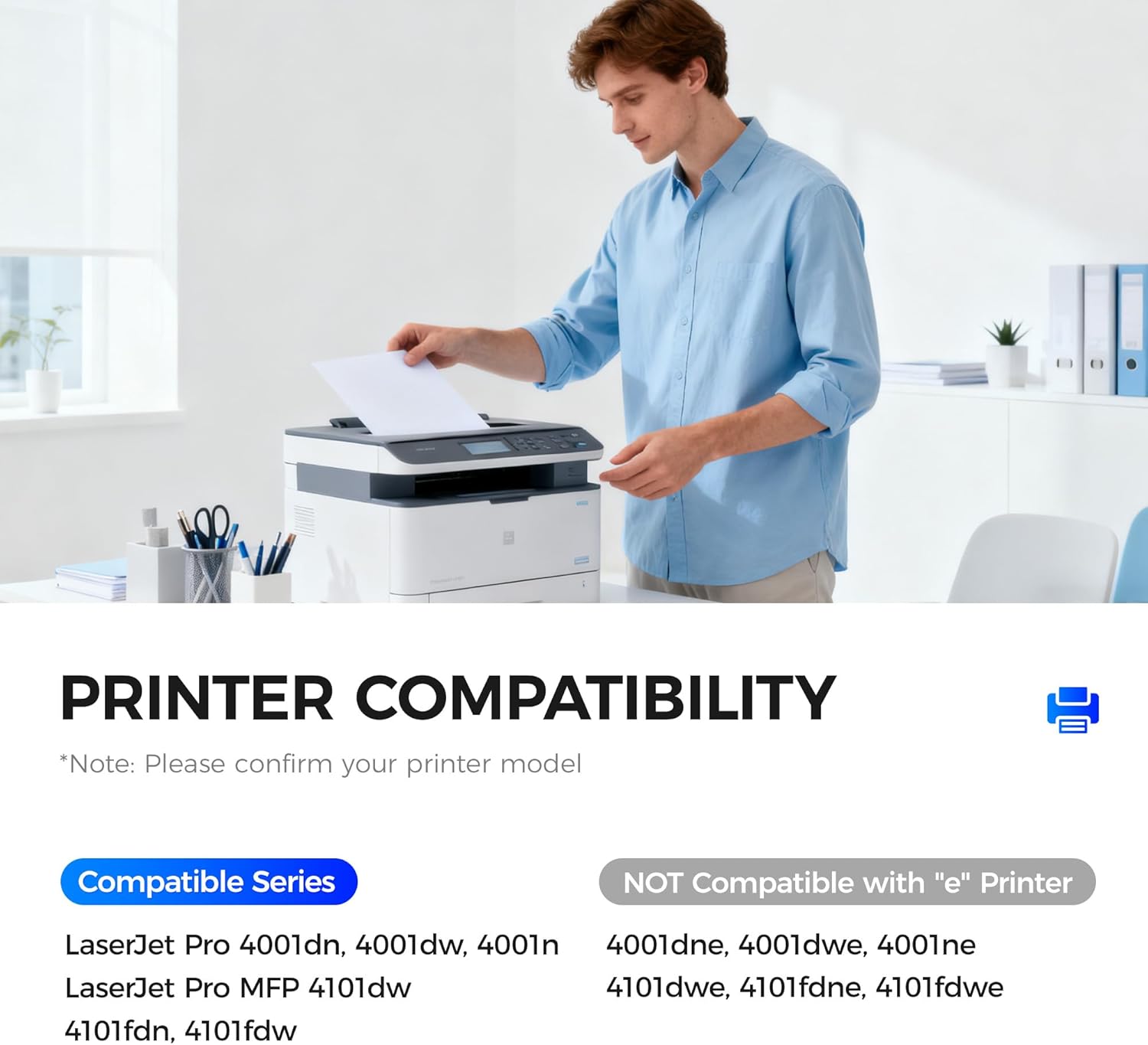 148A Black High Yield Toner Cartridge with Chip 2-Pack Replacement for HP 148A W1480A 148X W1480X Compatible with HP LaserJet Pro MFP 4101dw 4101fdn 4101fdw 4001dn 4001dw 4001n Printer Ink 4001 4101 e