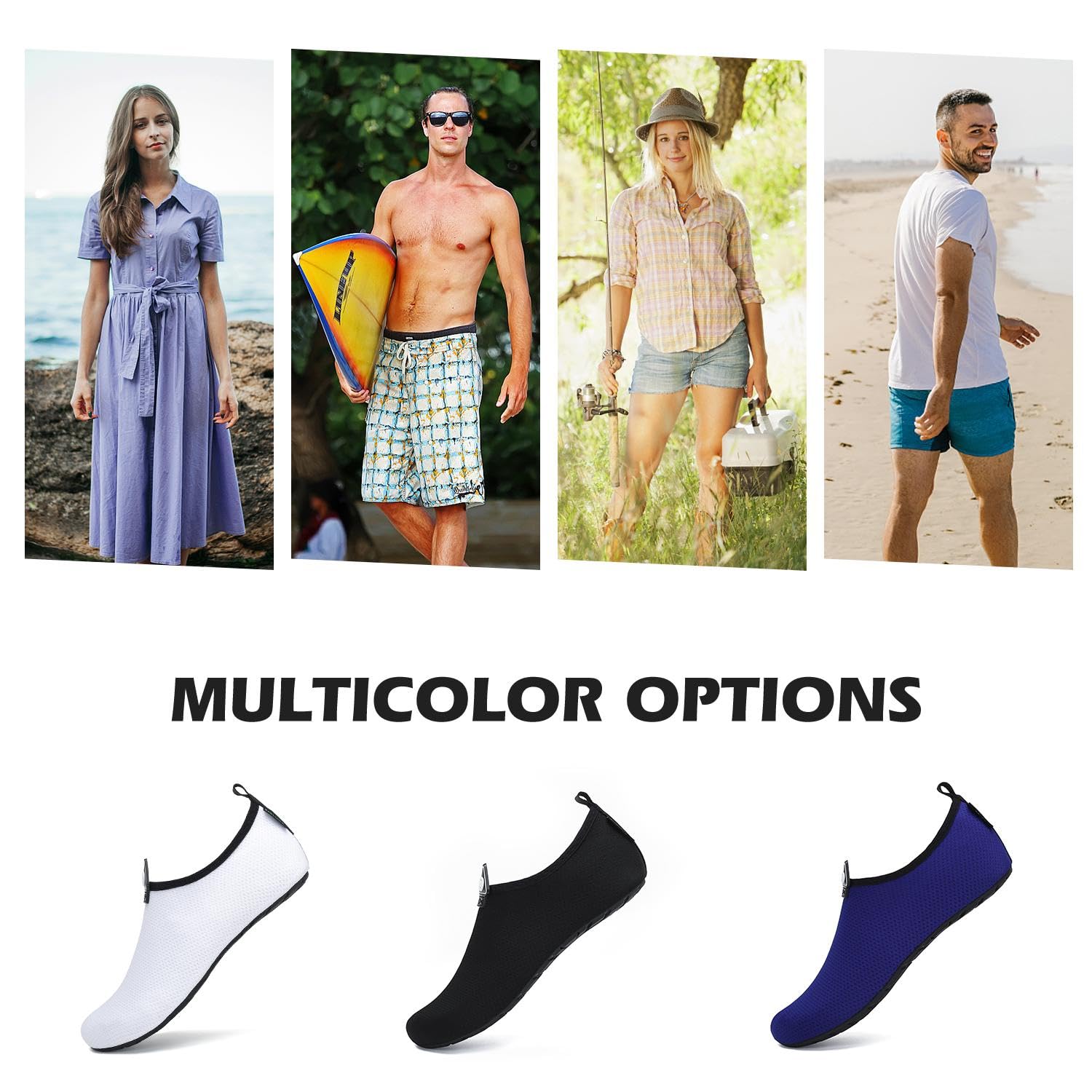 SAGUARO Scarpe da Immersione Uomo Donna Scarpe da Acqua Sport Traspirante Antiscivolo Leggere Unisex