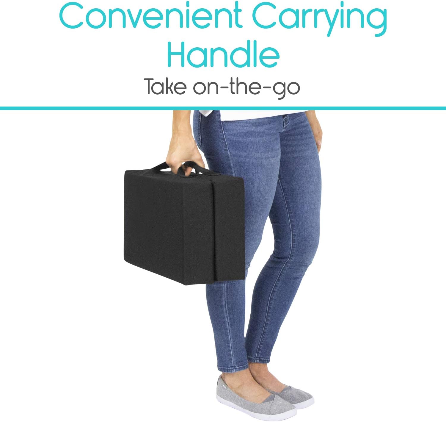 Vive Folding Wheelchair Cushion - Stadium, Car, Office Chair Seat Cushion - Portable Coccyx Orthopedic Pad for Mobility Transport -Comfort Support Pillow for Sciatica, Lower Back Pain Relief, Tailbone : Health & Household