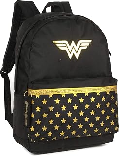 Mochila de Costas Wonder Woman Mulher Maravilha Original Cor:Preto
