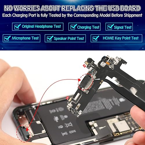 Miniatura 4 de Reemplazo para iPhone 13 Puerto de carga Dock Conector para iPhone 13 Puerto de carga Reemplazo USB Cargador Junta Flex Cable Asamblea Accesorios