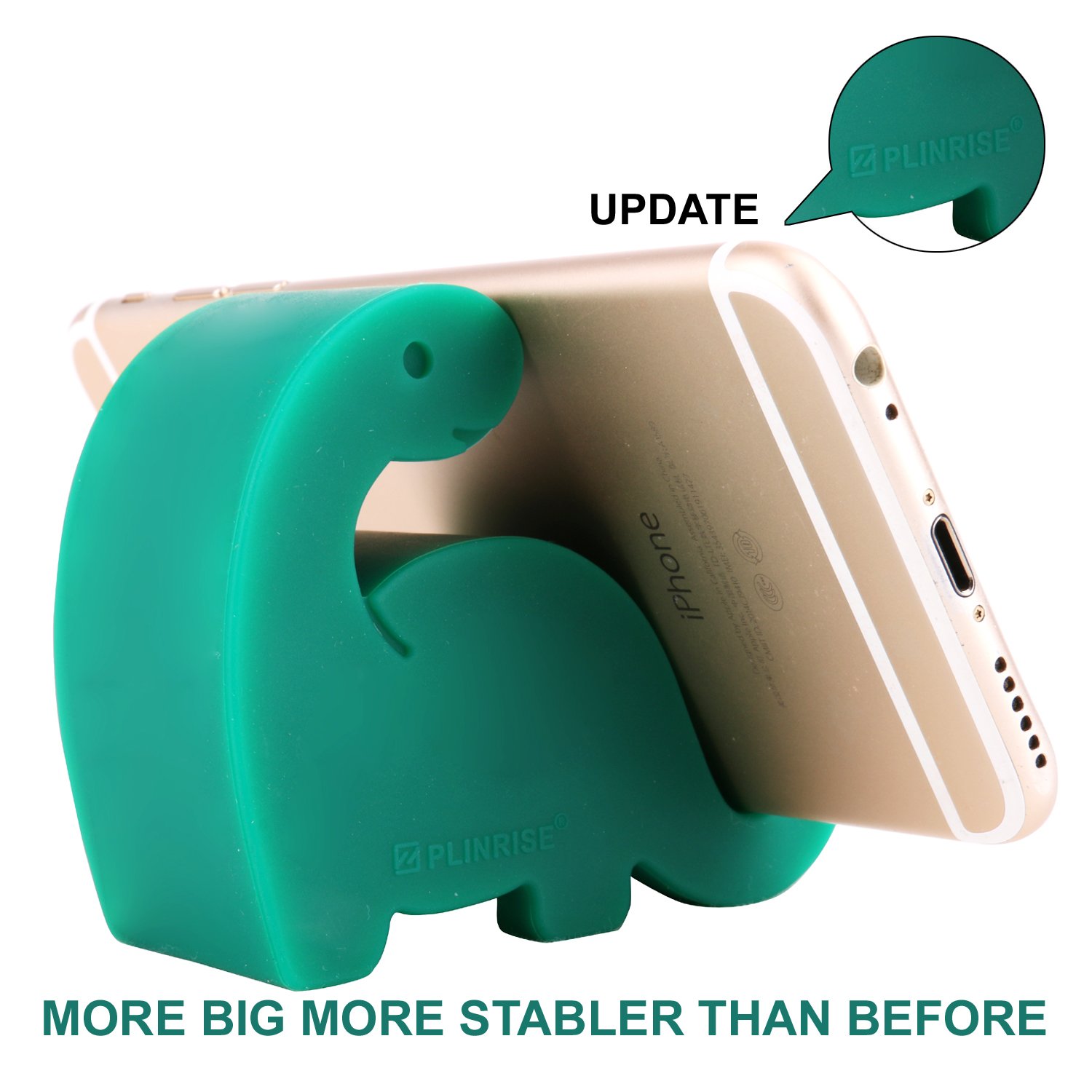 Plinrise Animal Desk Phone Stand, Update Dinosaur Silicone Office Phone Holder, Creative Phone Tablet Stand Mounts, Size:1.3" X 3.1" X 2.8" (Dark Green)