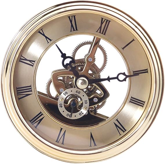 LoveinDIY Transparent Skeleton Clock Inserts (Diameter 97mm), DIY Clock Movement