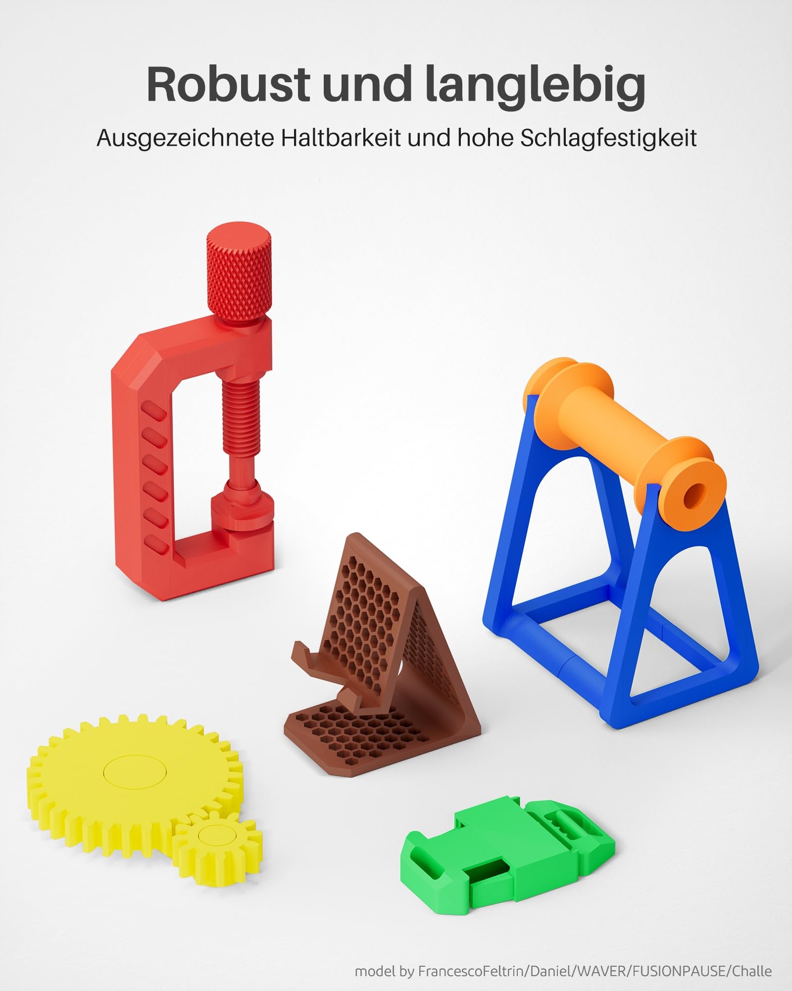 ELEGOO PETG Filament 1,75 mm Schwarz Weiß Rot Blau 4 KG, 3D-Drucker-Filament, Maßgenauigkeit +/- 0,02 mm