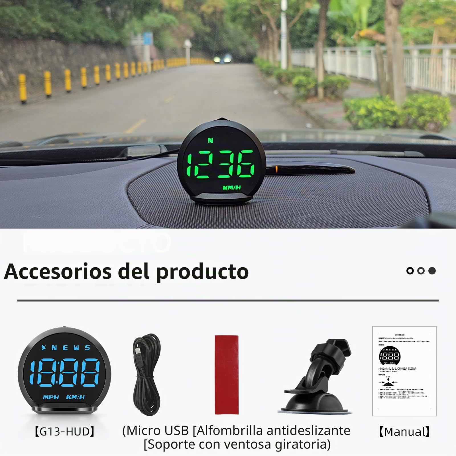 KAOLALI Velocímetro Coche GPS Head up Display HUD KMH/MPH