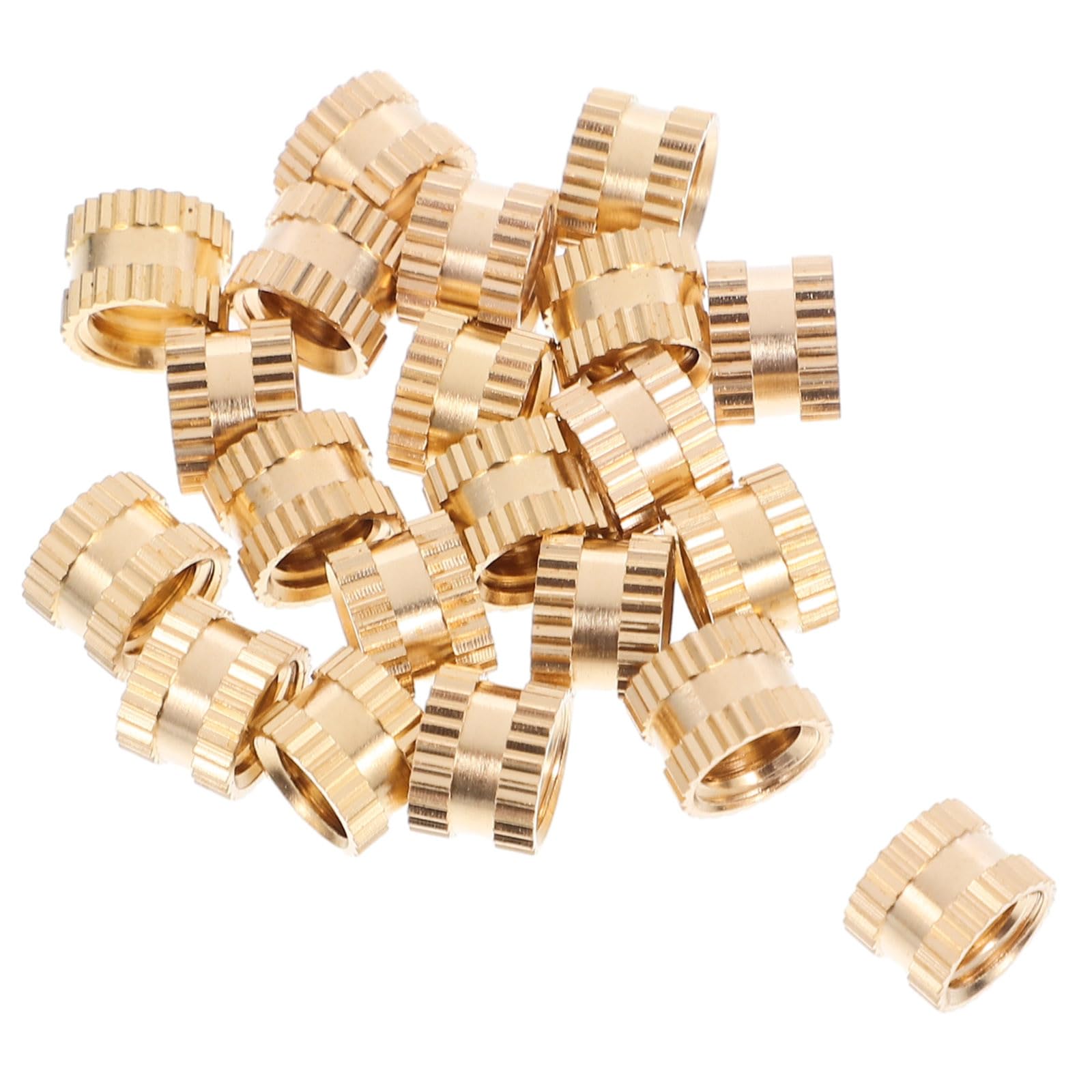 Yardenfun de Insertos Roscados Prácticas y Seguras 20 Piezas de Latón Dorado de 8x6 Mm, Tuercas de Empotrar Rosca Hembra para Uso Industrial