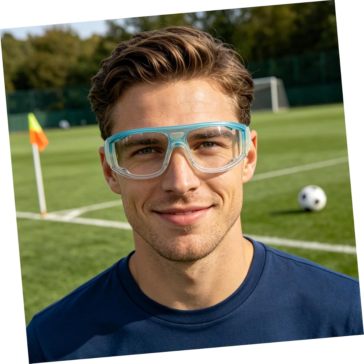 Adjustable Headband Sports Protective Goggles with Impact Resistance PC Frame for Football and Team Sports Training for Basketball and Racquetball