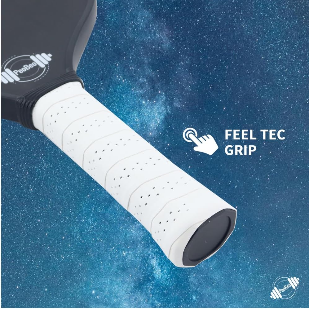 USAPA Approved T700 Raw Carbon Fiber Pickleball Paddle with a Rev-Core Power Polymer Core, Charged Carbon Surface, 16mm Paddle Ultimate Spin, Control & Consistency, Anti Slip Sweat Absorbing Grip