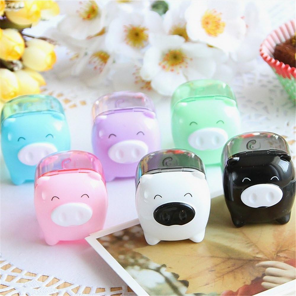 Mix Cute Kawaii Lovely Animal Pigs Shape Manual Pencil Sharpener School Supplies For Kids (12)