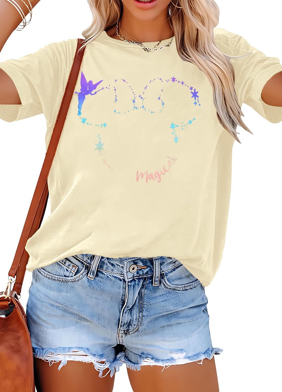 Magical Shirt for Women Believe in Magic Shirts Cute Graphic Printed Tee Family Vacation Short Sleeve Tee