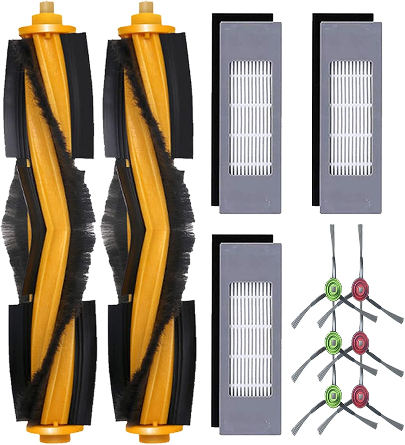 Replacement Parts for Ecovacs DEEBOT OZMO N8 T8 Series Robot Vacuum Accessories Includes 2 Main Brush 6 Side Brush 3 HEPA Filter