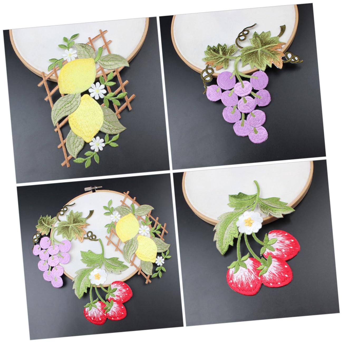 Operitacx 15 Pezzi Frutta Ricamo Patch Cucito Applique Decorazione Vestiti Zaino Rettangolo Toppe Cucire Su Applique Vestiti Artigianali Fai Da Te Decorazione Forniture Artigianali