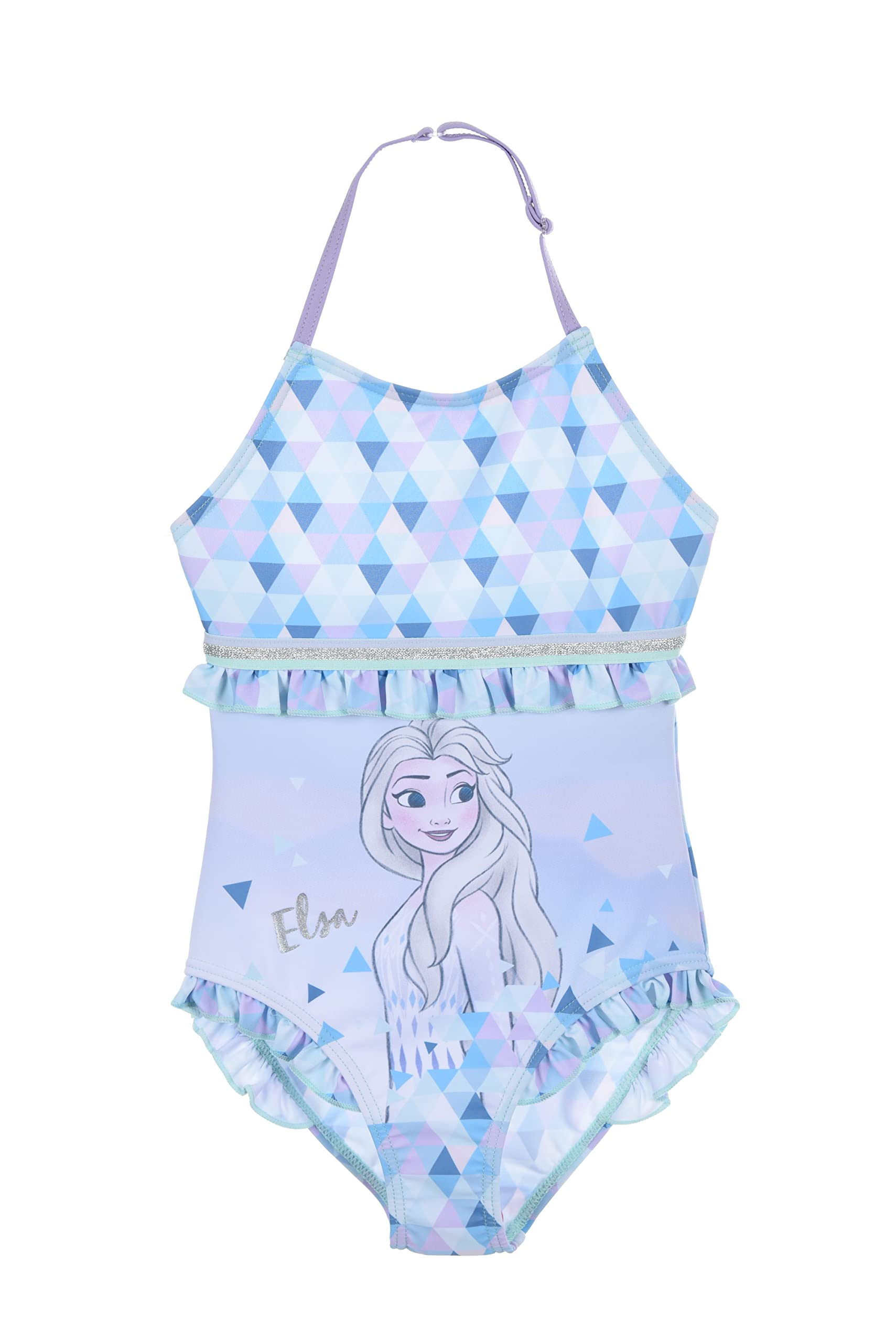 Disney Elsa Bañador para Niña, Diseño Frozen Bañador de Una Pieza, Bañador de Natación, Regalo para Niñas, Tallas 4 a 8 Años