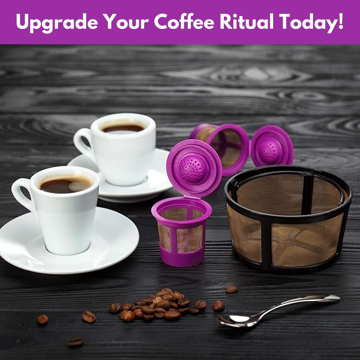 Replacement Keurig Coffee Filter Kit w/Cleaning Solution - K Cup Filters Reusable Mesh & Paper Filter for Keurig K Duo Coffee Maker & Essentials - Complete Keurig Filter Set w/Coffee Spoon (6 items) image 5