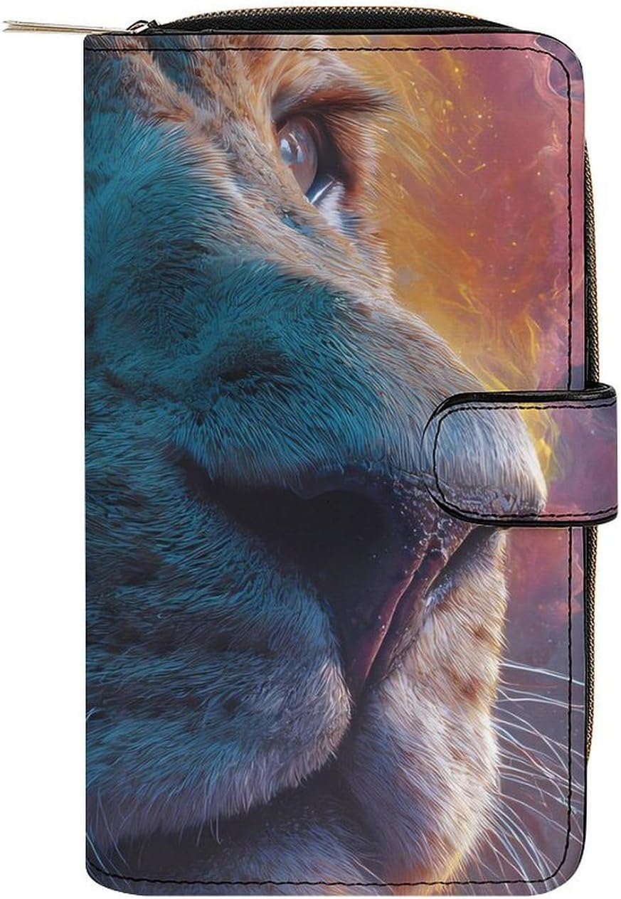 Lion Nebula Galaxy Starry Sky Womens Wallet for Men Slim Purse Clutch Handbag with Card Holder