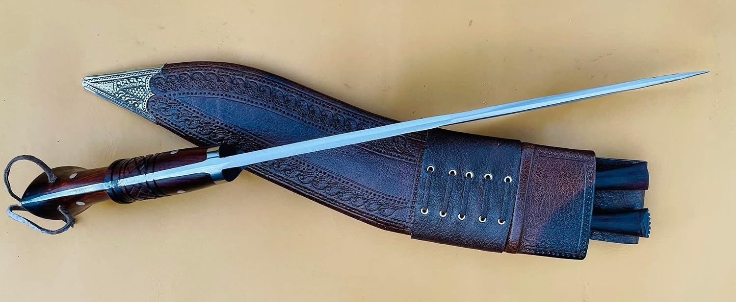 Genuine Full Tang Khukri Knife - 16" Hand Forged Bush craft 5 Fullers Blade Kukri - Traditional Farmers Khukuri - Handmade in Nepal
