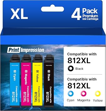 Remanufactured Replacement for Epson 812XL Ink Cartridges Combo Pack