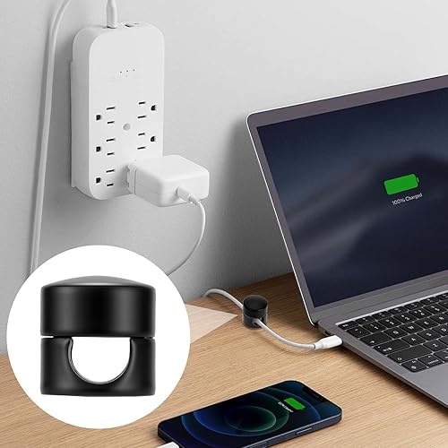 Miniatura 124 de 3 juegos de soportes de cargador para cables, soportes de anclaje de cable ajustables plateados, clips de cable de metal adhesivos, organizadores de