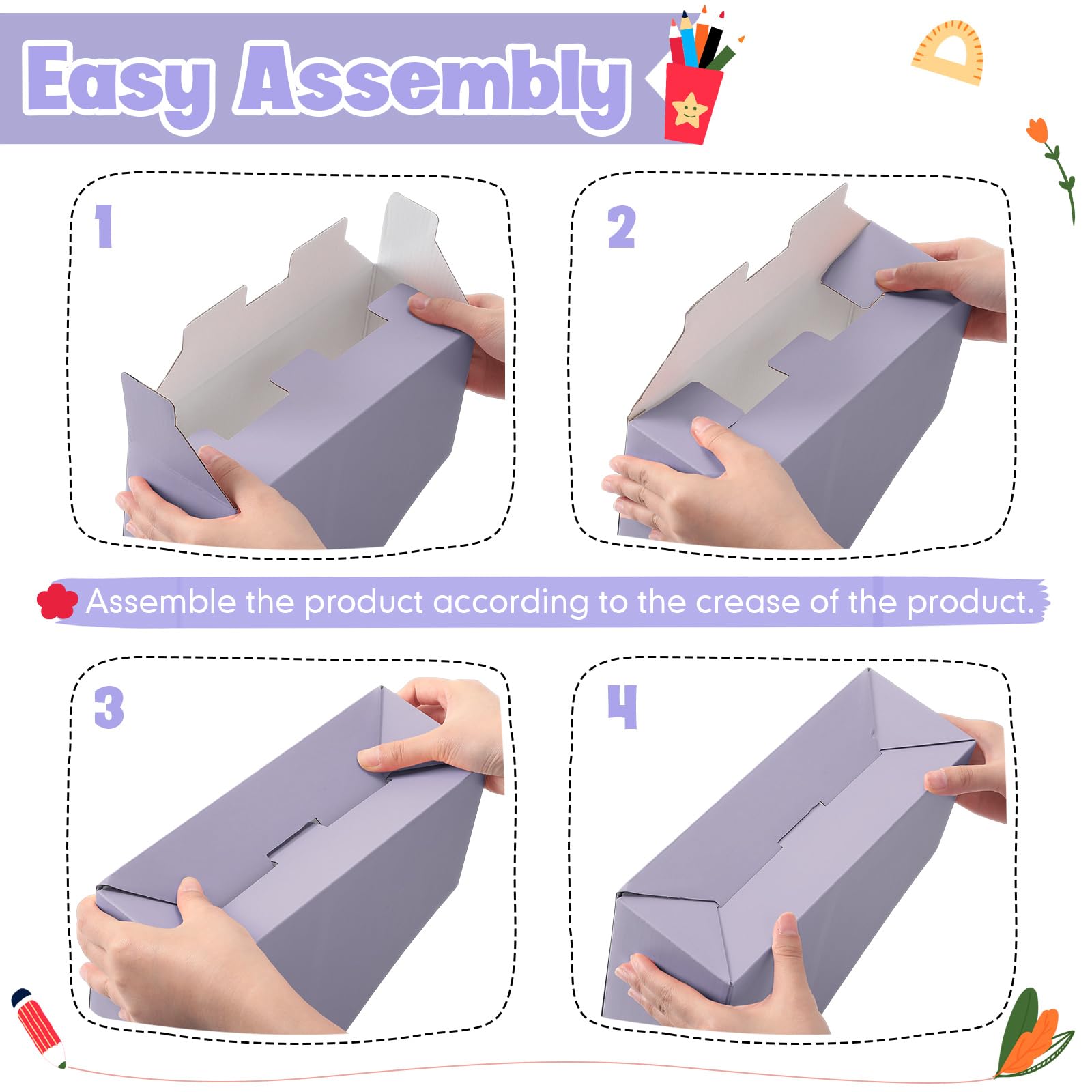 Colarr 24 portariviste in cartone, 12 colori, con etichette adesive, porta riviste, cartelle, libri, per scrivania, documenti per la scuola (colori vivaci)