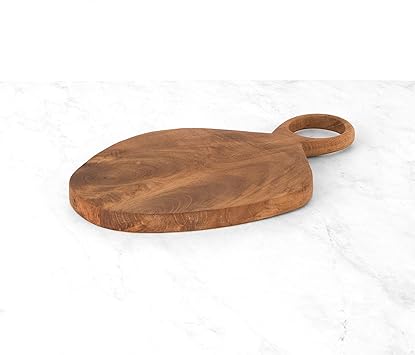 Best Home Fashion Asymmetrical Oval Teak Cutting Board
