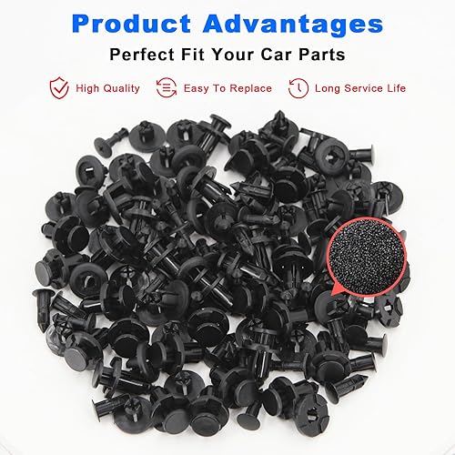 Miniatura 6 de 100 piezas de sujetadores de nailon para Subaru Clips de parachoques Remache Fender Liner Reteners Reemplazar #90914-0007, 90913-0067, 90914-0051