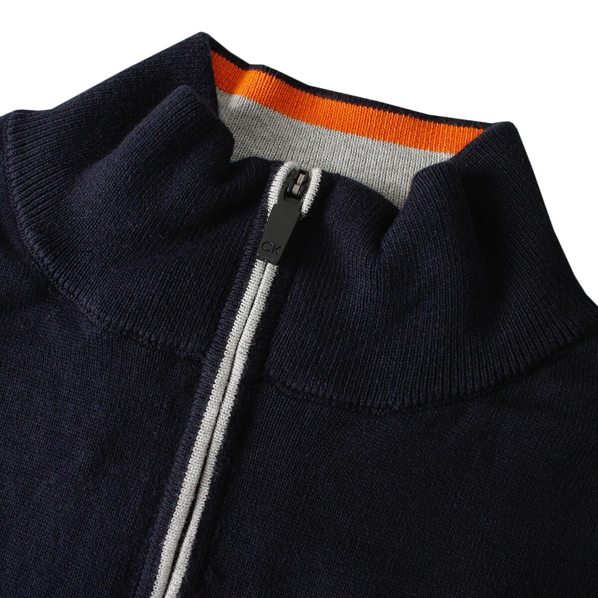 Calvin Klein Golf męski 2022 CK Vertex sweter z zamkiem błyskawicznym, granatowy, M