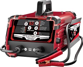 12V/24V Car Battery Charger Maintainer, Max 60A Fast Charging | 300A Cranking Engine Starter, Auto Battery Maintainer, Desulfator, Repair & Winter Modes for AGM Gel Deep Cycle Batteries