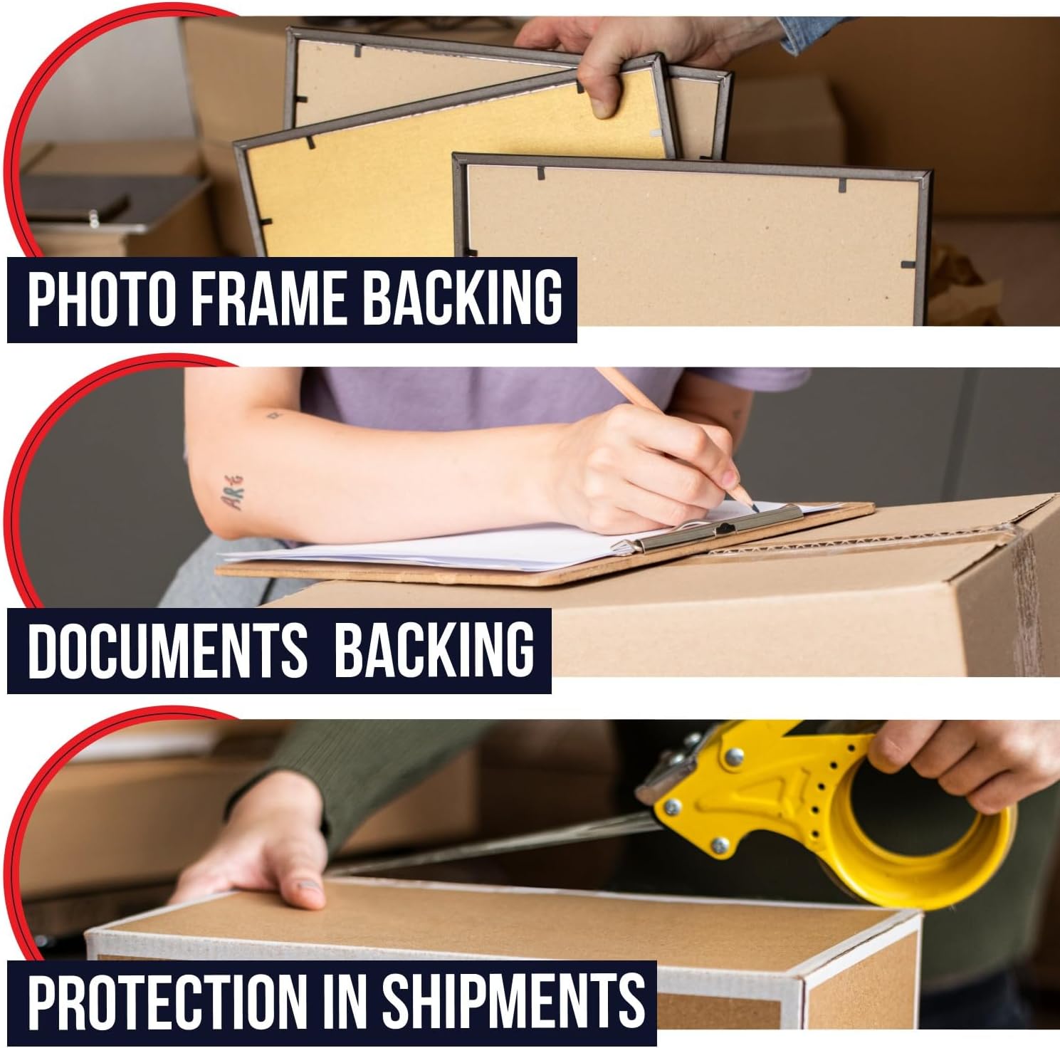 9" x 12" Brown Kraft Pasted Chipboard Sheets, 0.120 Pt – Made in USA Heavy-Duty Extra Thick Cardboard Chipboard (Bundle of 16) – Durable Chipboard for Picture Frame Backing, Book Covers