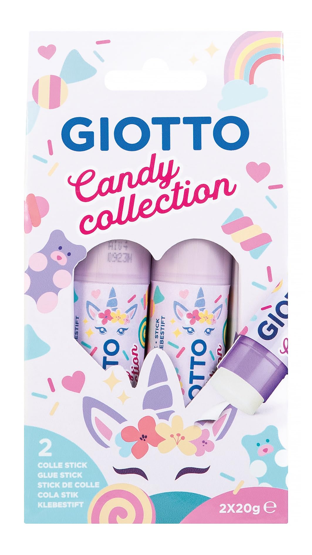 Giotto- Barras de Pegamento de la colección Candy, Color Transparente (Fila F546700)