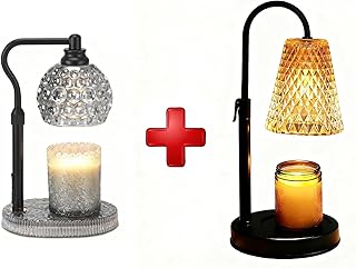 Candle Lamp - Candle Jars Warmer with Timer & Dimming Function, Electric Candle Wax Lamp for Home Fragrance and Home Décor(2 Bulbs Included)