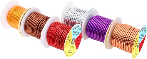 Vista 363 de Mandala Crafts Alambre de aluminio anodizado de calibre 8 para hacer joyas, alambre neutro flexible de color de 128 pies, flexible y flexible