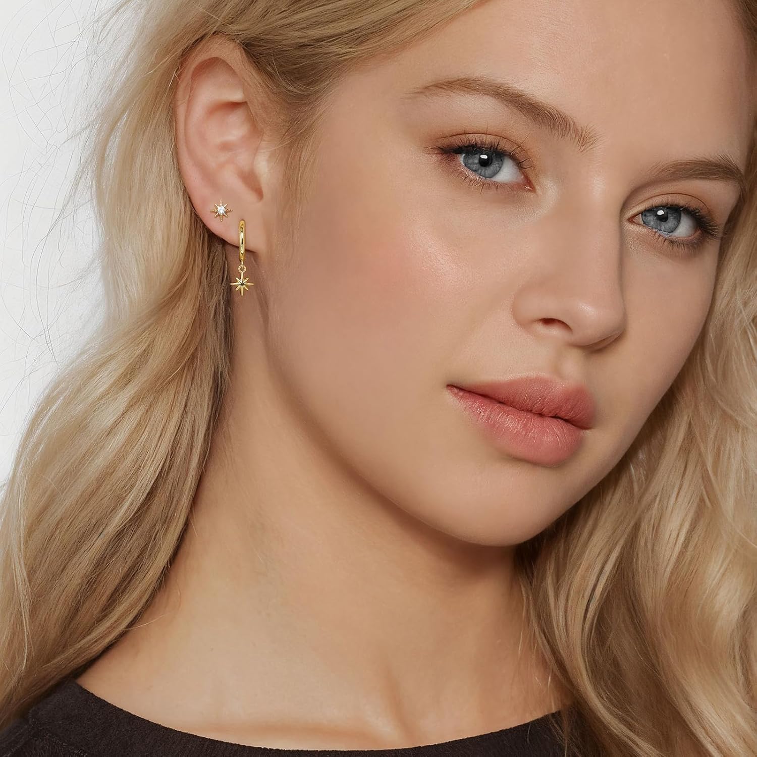 Angelady 14K Gold Huggie Hoop Earrings Set for Women, 3 Pairs Small Hoop Earring Stacks Hypoallergenic, Trendy Ear Cuff Hoops Cartilage Earrings for Women - Image 3