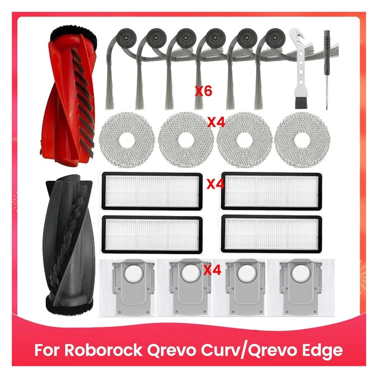Sacchetti For La Polvere Con Filtro Spazzola Compatibili Con Roborock Qrevo