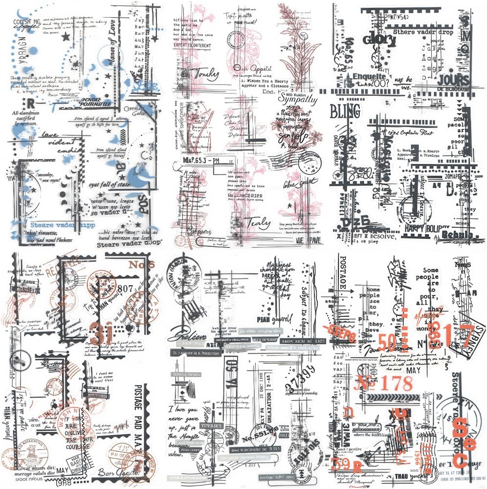 180PCS Vintage Transparent Border Landscape Scrapbooking Stickers for Journaling Retro Clear Journal Stickers for Planners Aesthetic Planner Sticker Set for Crafts Cards Calender Scrapbook Accessories