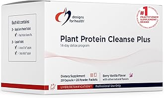 Plant Protein Cleanse Plus 14 Day Detox Program - Promotes Healthy Liver Function + Metabolic Cleanse with Antioxidants + Herbs, Vegetarian (28 Protein Powder Drink + Vitamin Packs)