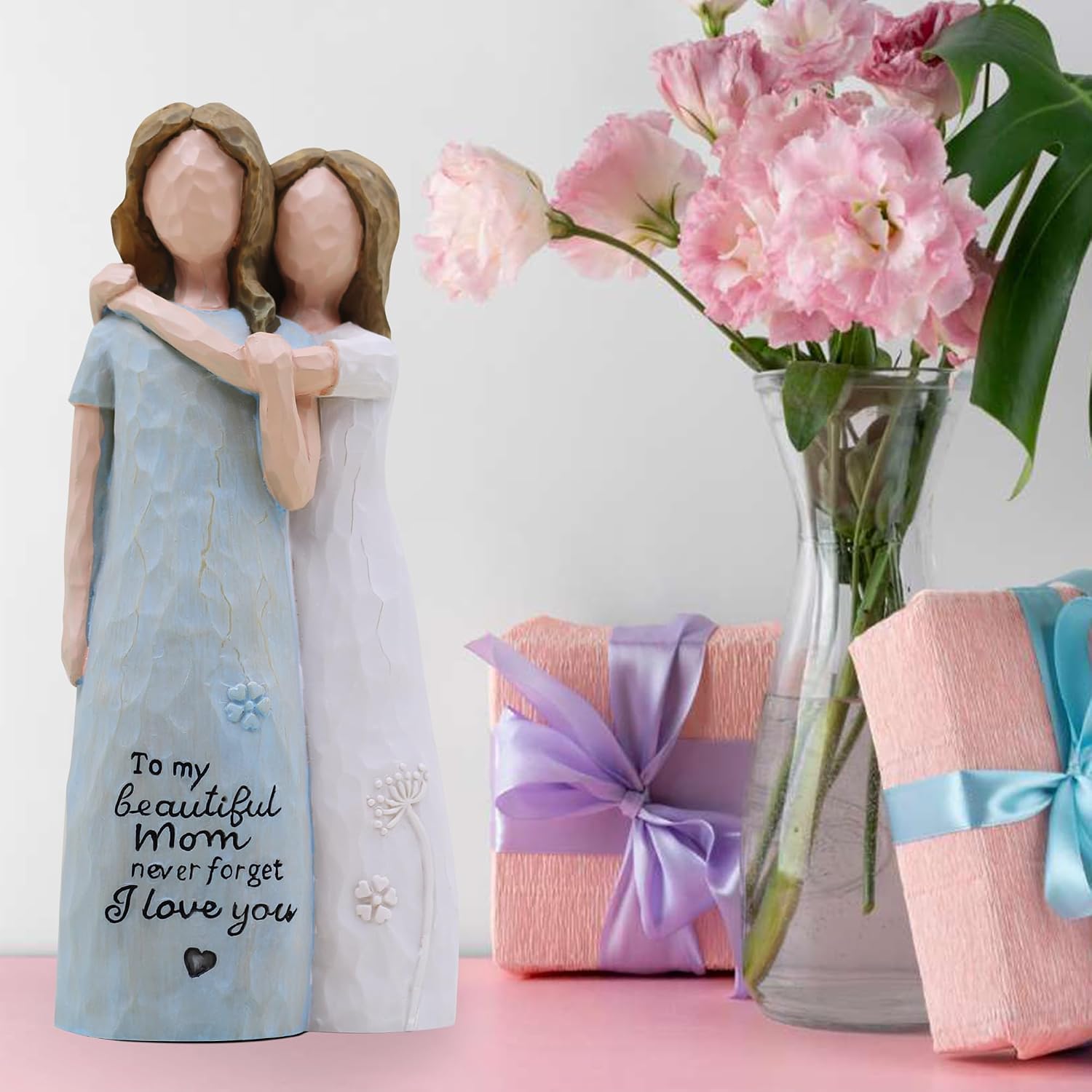 Mom Birthday Gifts from Daughter,Gifts for Mom Hand-Painted Figurines,Blue image 2