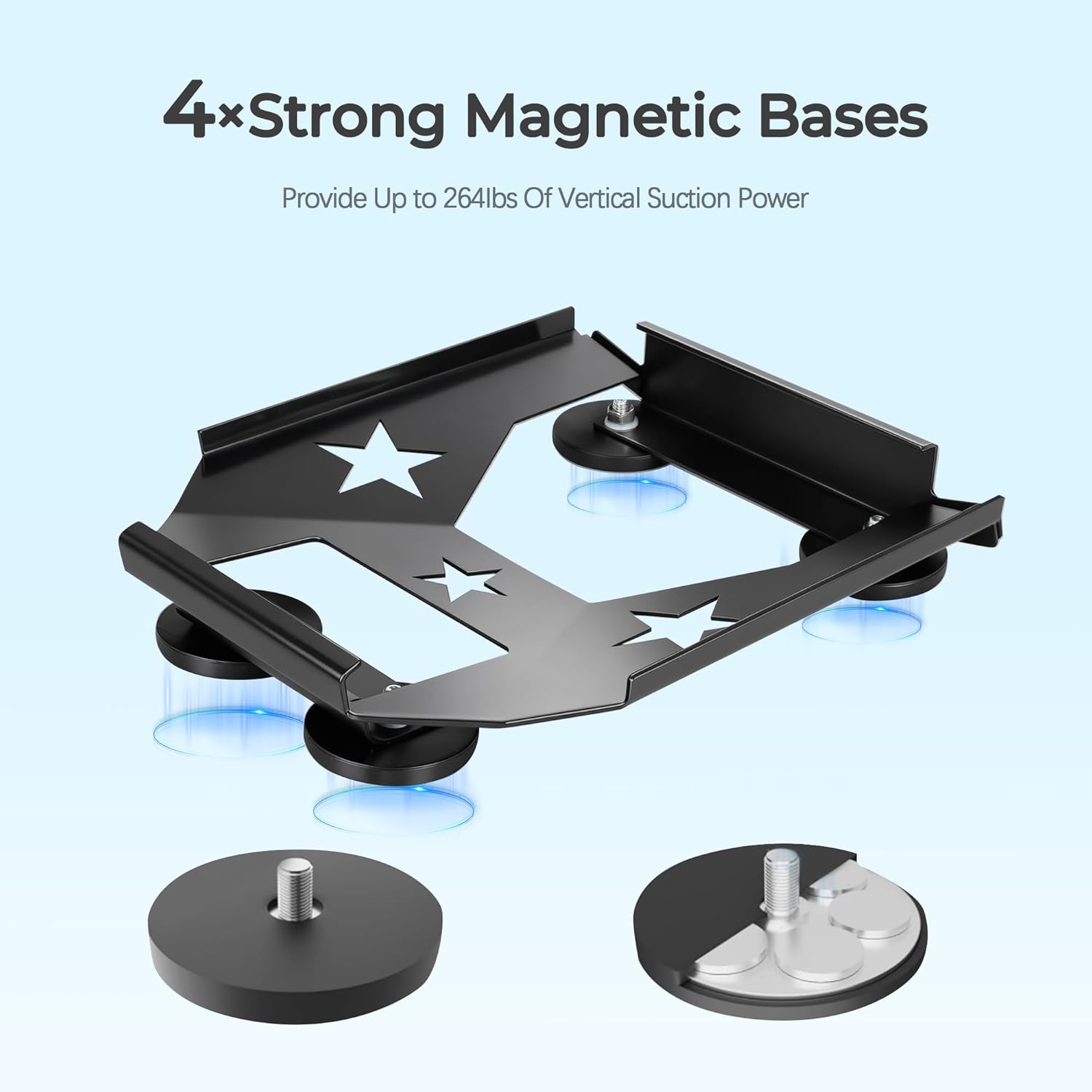 for Starlink Mini Magnetic Roof Mount Kit - Heavy Duty 264lbs Hold, Lockable & Quick-Release for RV, Van, Truck, Boat - UV & High Temp Resistant with 4-Sided Rubber Protection